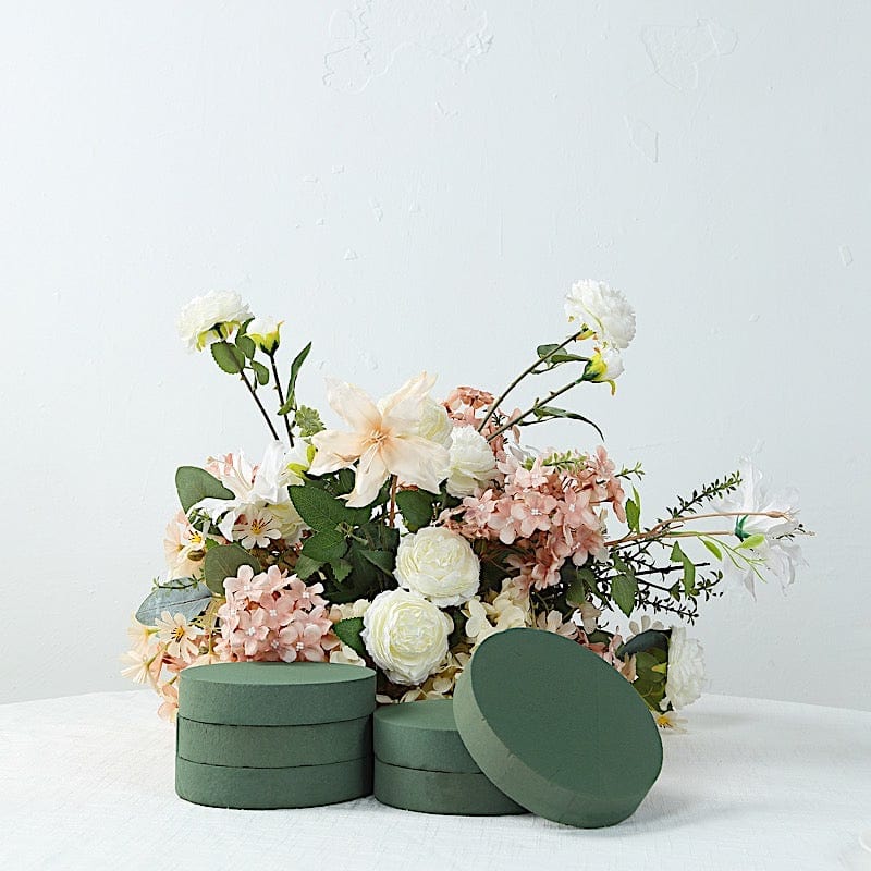 6 pcs 6" Round Floral Foam Blocks for Fresh Flowers - Green FOAM_ARTI_RND01_6_GRN