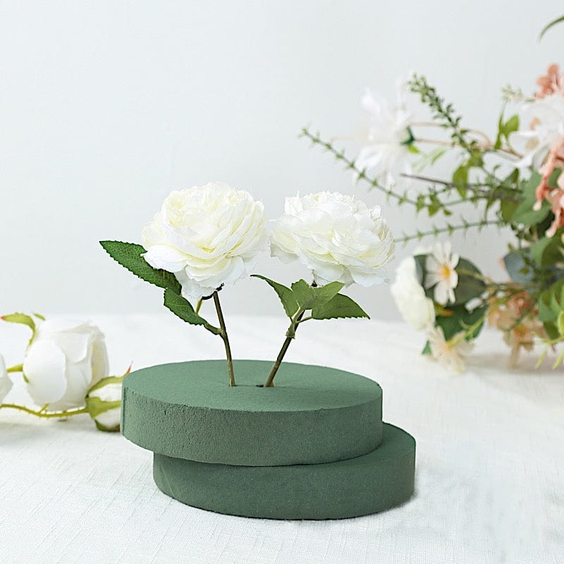 6 pcs 6" Round Floral Foam Blocks for Fresh Flowers - Green FOAM_ARTI_RND01_6_GRN