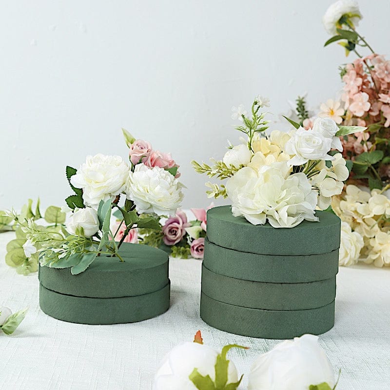 6 pcs 6" Round Floral Foam Blocks for Fresh Flowers - Green FOAM_ARTI_RND01_6_GRN