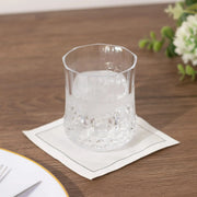 6 pcs 8 oz Crystal Cut Plastic Stemless Wine Glasses