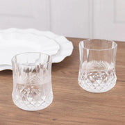 6 pcs 8 oz Crystal Cut Plastic Stemless Wine Glasses