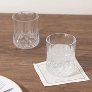 6 pcs 8 oz Crystal Cut Plastic Stemless Wine Glasses