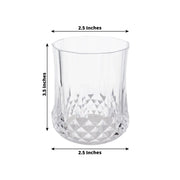 6 pcs 8 oz Crystal Cut Plastic Stemless Wine Glasses