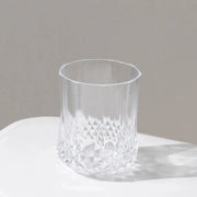 6 pcs 8 oz Crystal Cut Plastic Stemless Wine Glasses