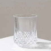 6 pcs 8 oz Crystal Cut Plastic Stemless Wine Glasses