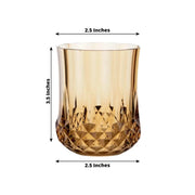 6 pcs 8 oz Crystal Cut Plastic Stemless Wine Glasses