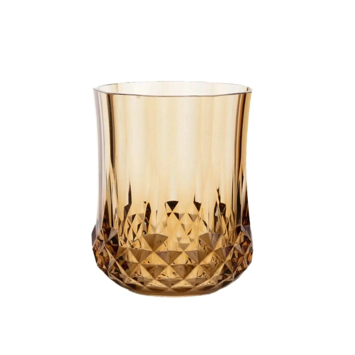 6 pcs 8 oz Crystal Cut Plastic Stemless Wine Glasses