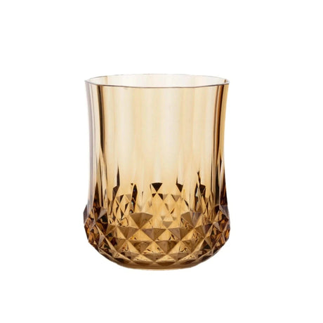 6 pcs 8 oz Crystal Cut Plastic Stemless Wine Glasses