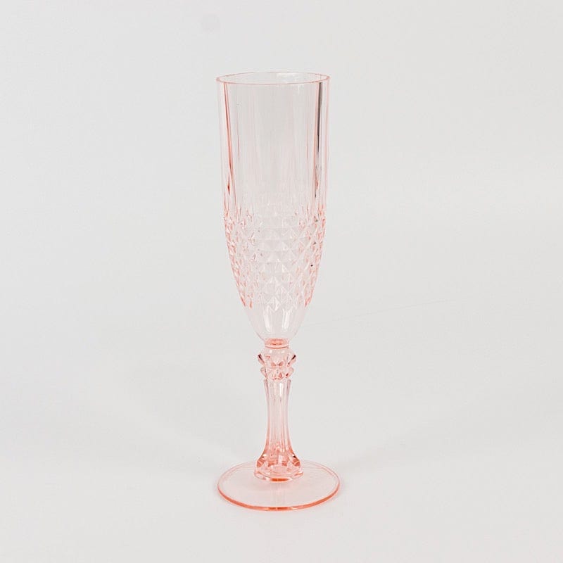 6 pcs 8 oz Crystal Plastic Champagne Flute Glasses - Disposable Tableware
