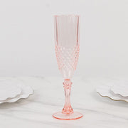 6 pcs 8 oz Crystal Plastic Champagne Flute Glasses - Disposable Tableware