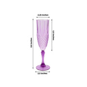 6 pcs 8 oz Crystal Plastic Champagne Flute Glasses - Disposable Tableware