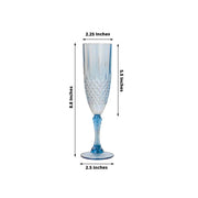 6 pcs 8 oz Crystal Plastic Champagne Flute Glasses - Disposable Tableware