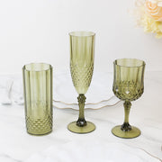 6 pcs 8 oz Crystal Plastic Champagne Flute Glasses - Disposable Tableware