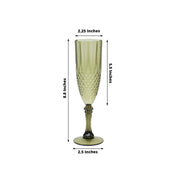 6 pcs 8 oz Crystal Plastic Champagne Flute Glasses - Disposable Tableware