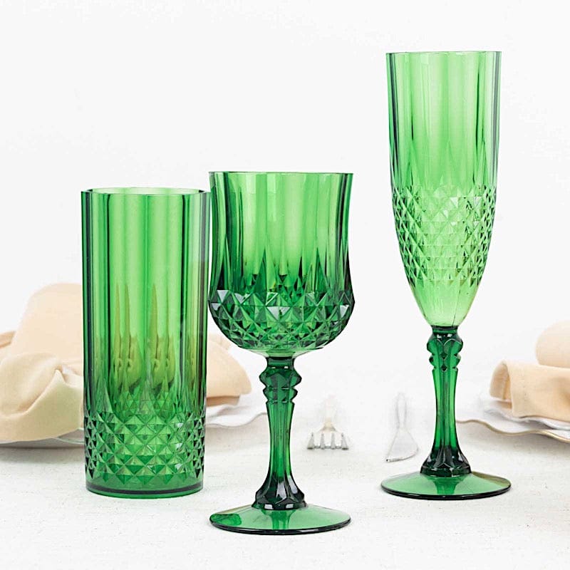 6 pcs 8 oz Crystal Plastic Champagne Flute Glasses - Disposable Tableware