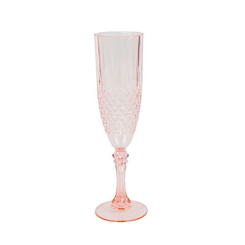 6 pcs 8 oz Crystal Plastic Champagne Flute Glasses - Disposable Tableware DSP_CUCP006_10_046