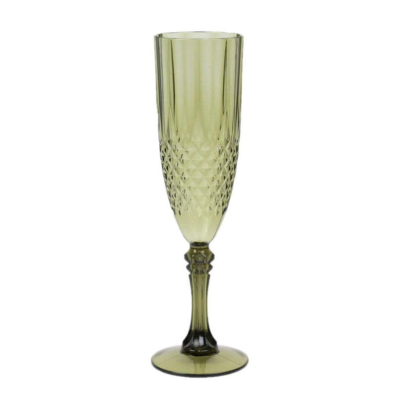 6 pcs 8 oz Crystal Plastic Champagne Flute Glasses - Disposable Tableware DSP_CUCP006_10_087