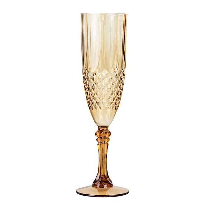 6 pcs 8 oz Crystal Plastic Champagne Flute Glasses - Disposable Tableware DSP_CUCP006_10_AMB