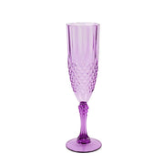 6 pcs 8 oz Crystal Plastic Champagne Flute Glasses - Disposable Tableware DSP_CUCP006_10_PURP