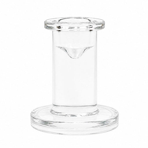 6 Pedestal Candlestick 3" Glass Taper Candle Holders - Clear CAND_HOLD_TP009_3_CLR