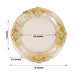 6 Plastic 13" Dinner Charger Plates with Florentine Style Embossed Rim - Clear and Gold CHRG_PLST0029_CLGD