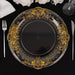6 Plastic 13" Dinner Charger Plates with Florentine Style Embossed Rim - Clear and Gold CHRG_PLST0029_CLGD