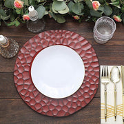 6 Plastic 13" Irregular Round Charger Plates with Giraffe Pattern Rim