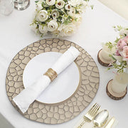 6 Plastic 13" Irregular Round Charger Plates with Giraffe Pattern Rim