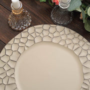 6 Plastic 13" Irregular Round Charger Plates with Giraffe Pattern Rim