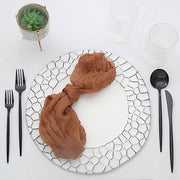 6 Plastic 13" Irregular Round Charger Plates with Giraffe Pattern Rim