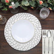 6 Plastic 13" Irregular Round Charger Plates with Giraffe Pattern Rim