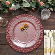 6 Plastic 13" Irregular Round Charger Plates with Giraffe Pattern Rim