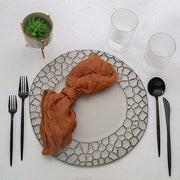 6 Plastic 13" Irregular Round Charger Plates with Giraffe Pattern Rim