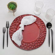 6 Plastic 13" Irregular Round Charger Plates with Giraffe Pattern Rim