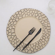 6 Plastic 13" Irregular Round Charger Plates with Giraffe Pattern Rim