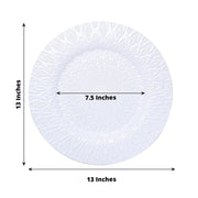 6 Plastic 13" Round Charger Plates with Embossed Peacock Pattern