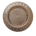 6 Plastic 13" Round Charger Plates with Embossed Peacock Pattern CHRG_PLST0018_GOLD