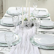 6 Plastic 13" Round Charger Plates with Floral Pattern