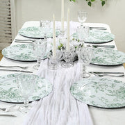 6 Plastic 13" Round Charger Plates with Floral Pattern