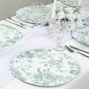 6 Plastic 13" Round Charger Plates with Floral Pattern