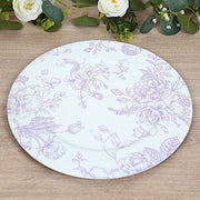 6 Plastic 13" Round Charger Plates with Floral Pattern