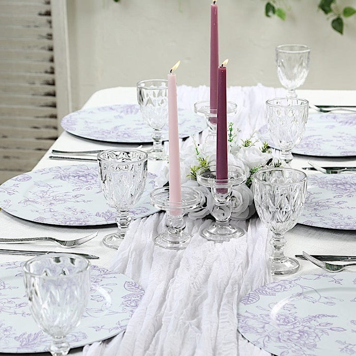 6 Plastic 13" Round Charger Plates with Floral Pattern