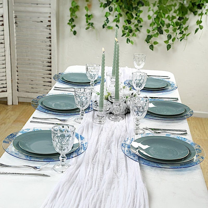 6 Plastic 13" Round Charger Plates with Floral Pattern