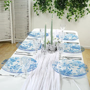 6 Plastic 13" Round Charger Plates with Floral Pattern