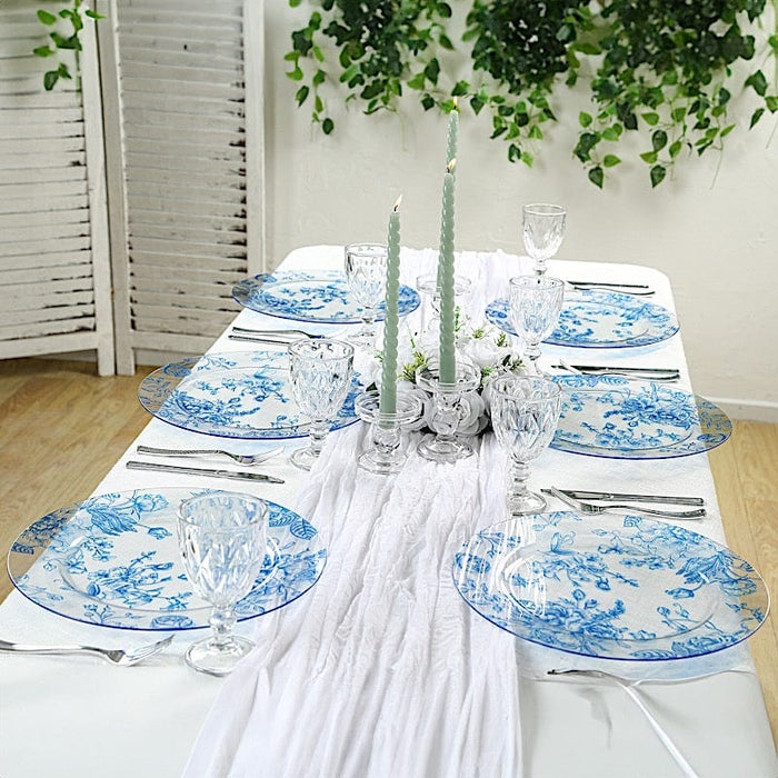 6 Plastic 13" Round Charger Plates with Floral Pattern