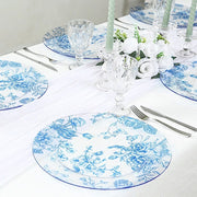 6 Plastic 13" Round Charger Plates with Floral Pattern