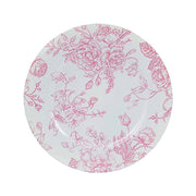 6 Plastic 13" Round Charger Plates with Floral Pattern CHRG_PLST0023_PINK