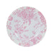 6 Plastic 13" Round Charger Plates with Floral Pattern CHRG_PLST0023_PINK