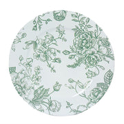 6 Plastic 13" Round Charger Plates with Floral Pattern CHRG_PLST0023_SAGE