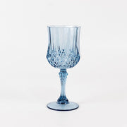 6 Plastic 8 oz Crystal Cut Goblets Wine Glasses - Disposable Tableware
